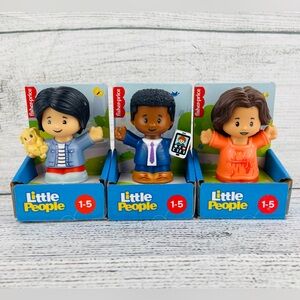 Set of 3 Fisher Price Little People Toy Figures - 2 Girls 1 Boy - NEW